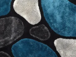 OZAIA Alfombra De Salón-Alfombra shaggy turquesa y gris poliéster 140x200 cm PIETRA Azul turquesa