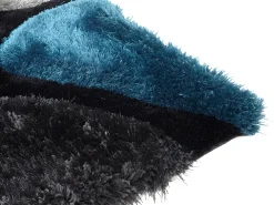 OZAIA Alfombra De Salón-Alfombra shaggy turquesa y gris poliéster 160x230 cm PIETRA Azul turquesa