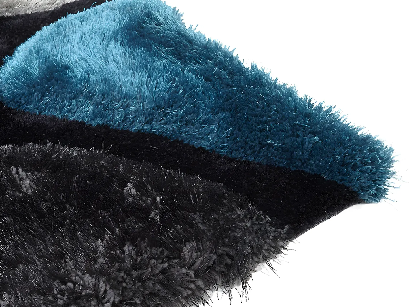 OZAIA Alfombra De Salón-Alfombra shaggy turquesa y gris poliéster 160x230 cm PIETRA Azul turquesa