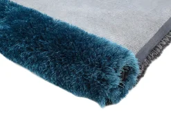 OZAIA Alfombra De Salón-Alfombra shaggy turquesa y gris poliéster 160x230 cm PIETRA Azul turquesa