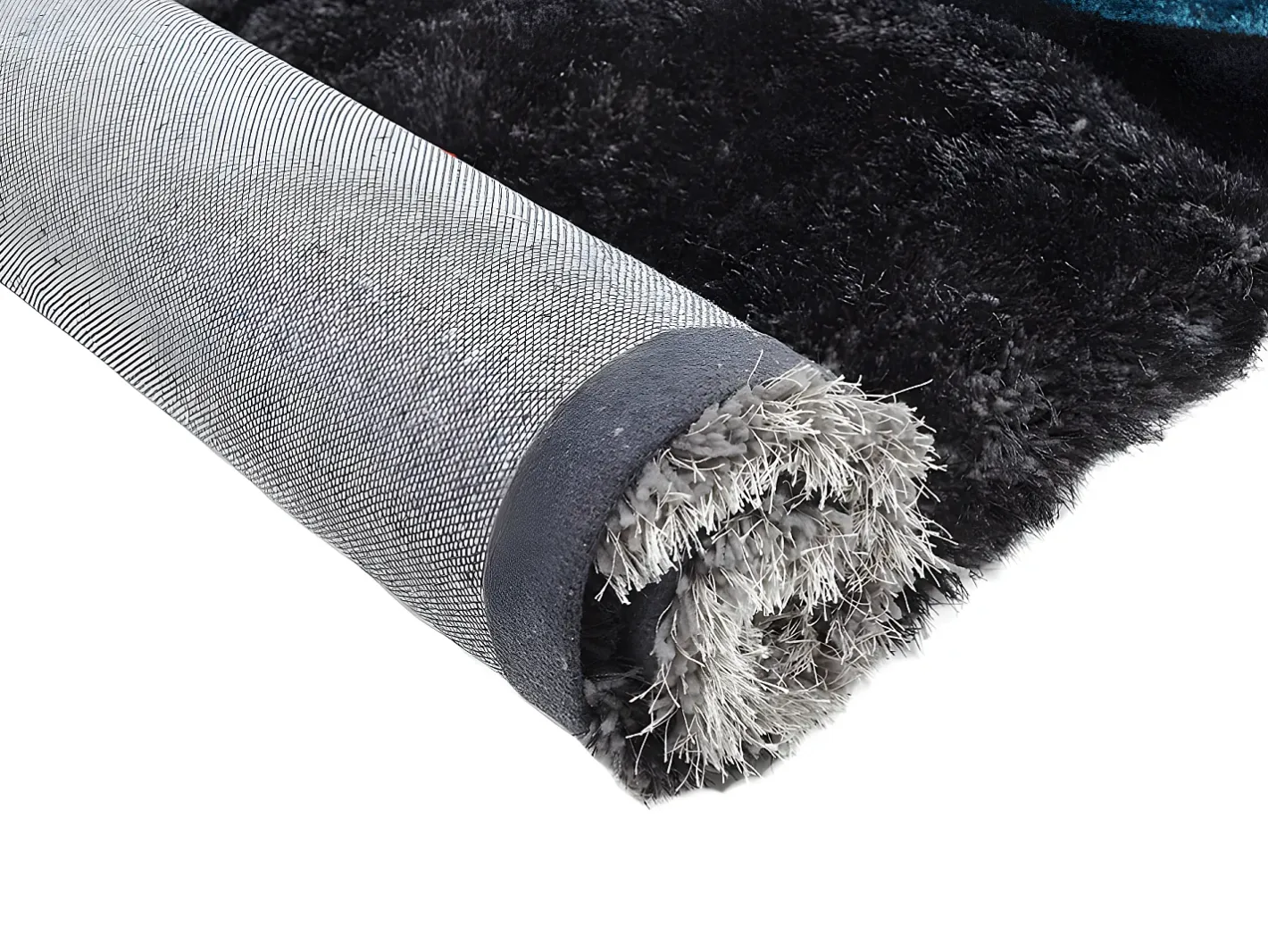 OZAIA Alfombra De Salón-Alfombra shaggy turquesa y gris poliéster 160x230 cm PIETRA Azul turquesa