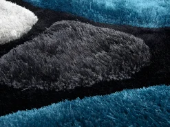 OZAIA Alfombra De Salón-Alfombra shaggy turquesa y gris poliéster 160x230 cm PIETRA Azul turquesa
