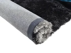 OZAIA Alfombra shaggy turquesa y gris poliéster 120x170 cm PIETRA Azul turquesa Discount