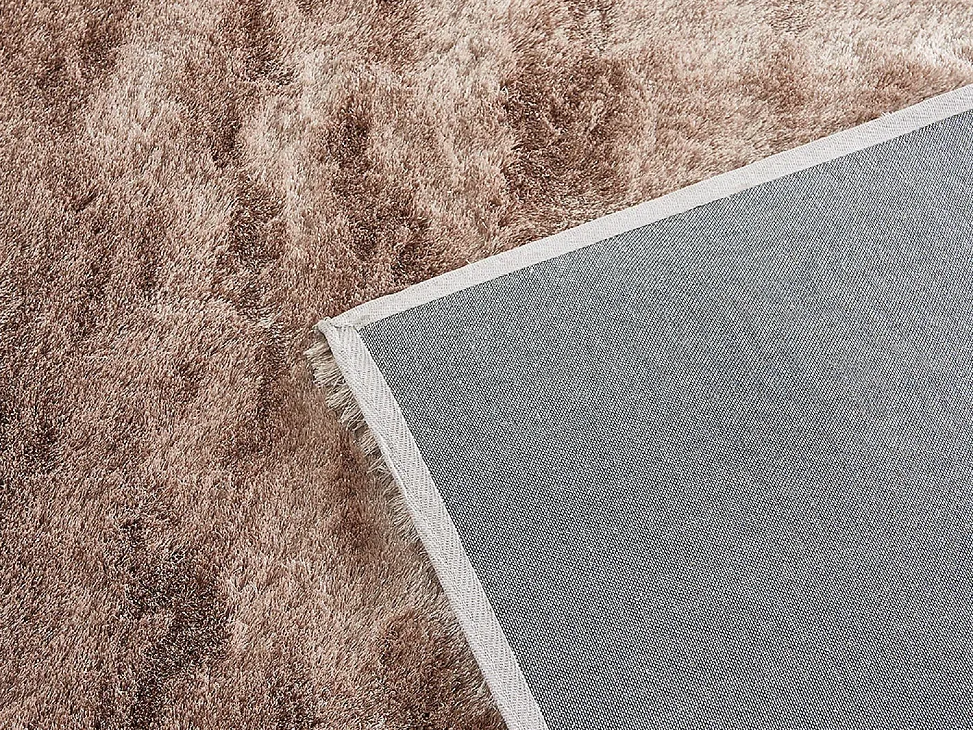 OZAIA Alfombra De Salón-Alfombra shaggy ultra suave de poliester de color 160x230 cm DOLCE Topo
