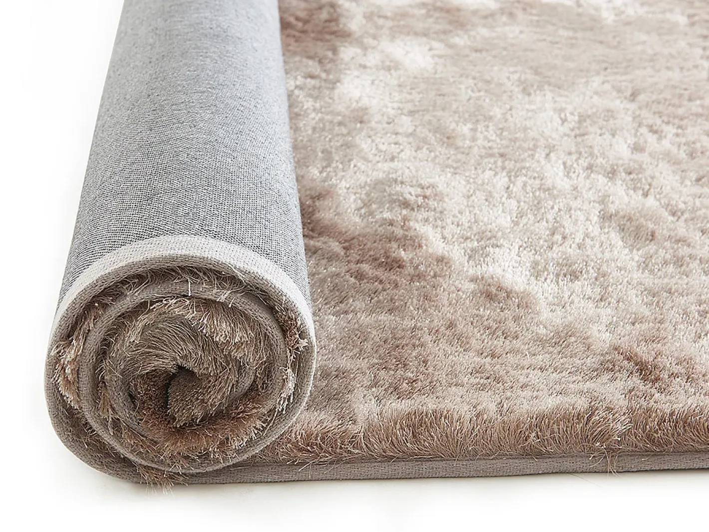 OZAIA Alfombra De Salón-Alfombra shaggy ultra suave de poliester de color 160x230 cm DOLCE Topo