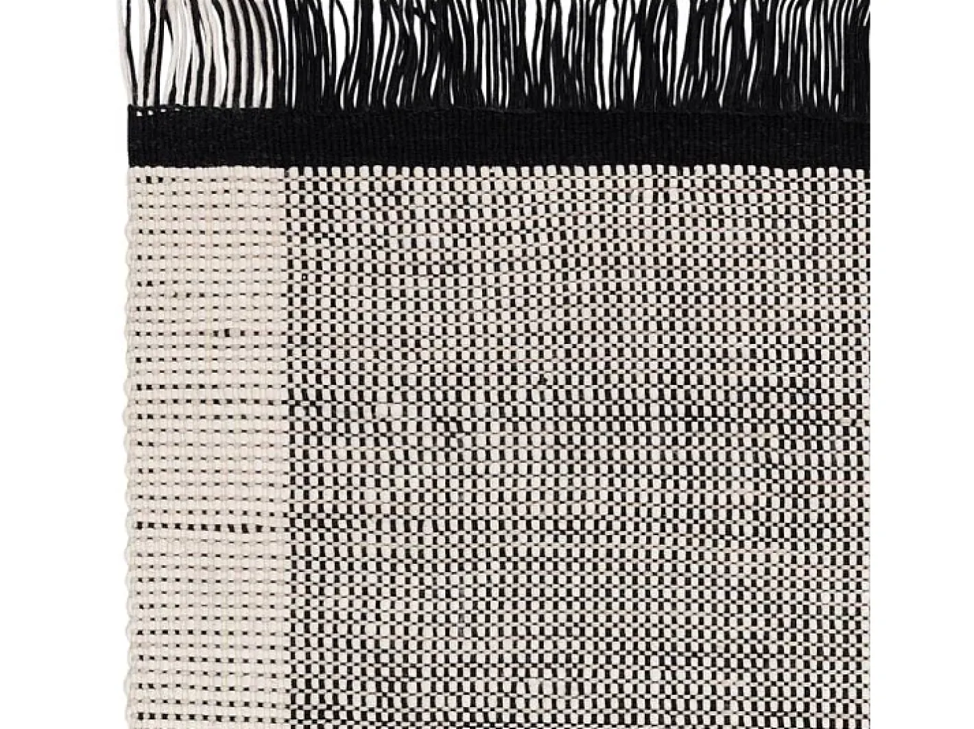Alfombra De Salón-Alfombra tejida a mano, 100% lana - 160x230cm - , crema, blanco - Avalon Negro