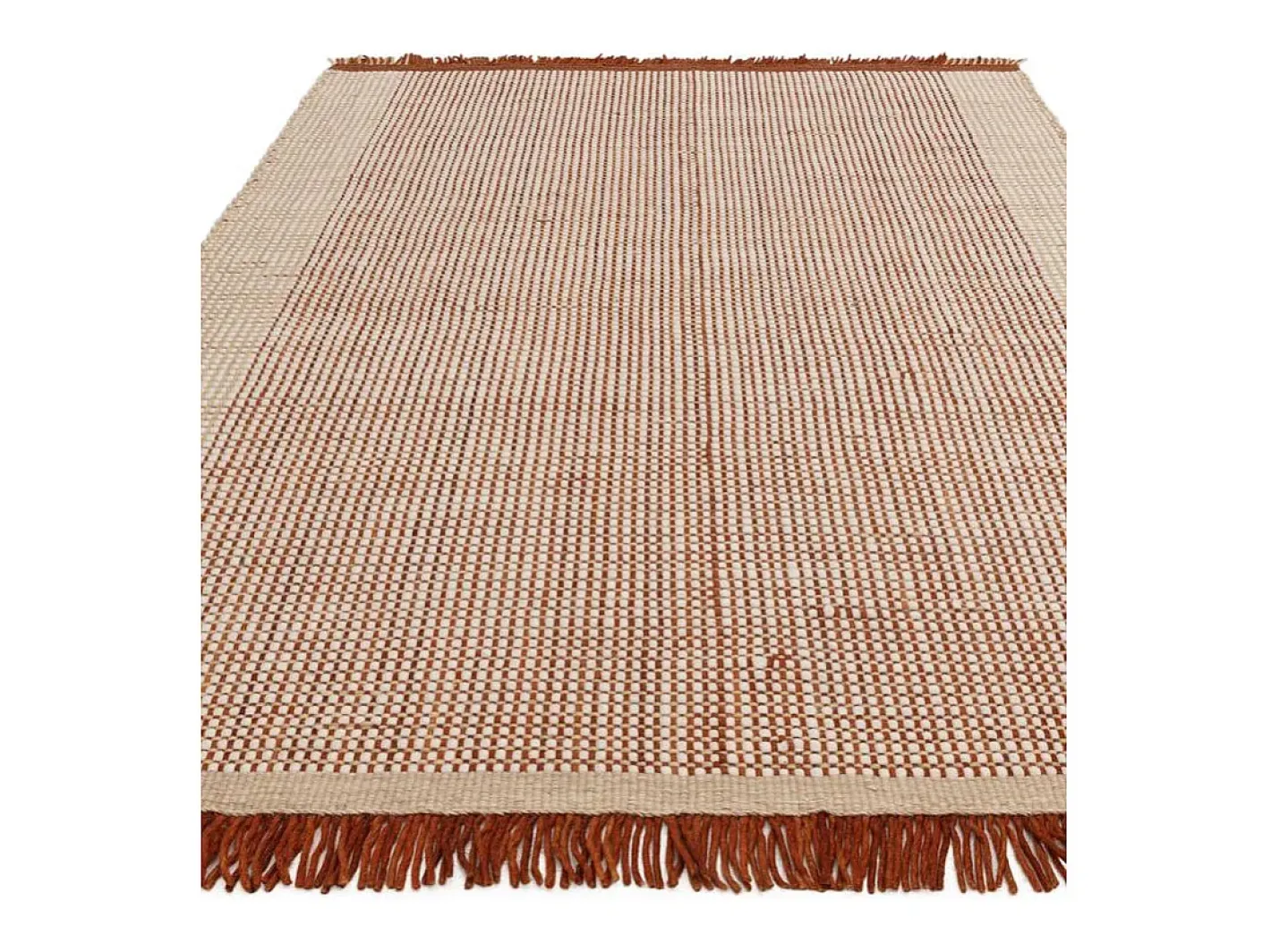 Alfombra tejida a mano, 100% lana - 160x230cm - , crema, blanco - Avalon Naranja Clearance