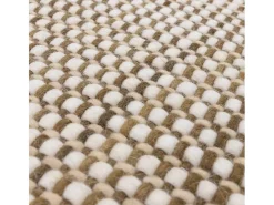Alfombra tejida a mano, 100% lana - 120x170cm - , crema, blanco - Avalon Verde Outlet