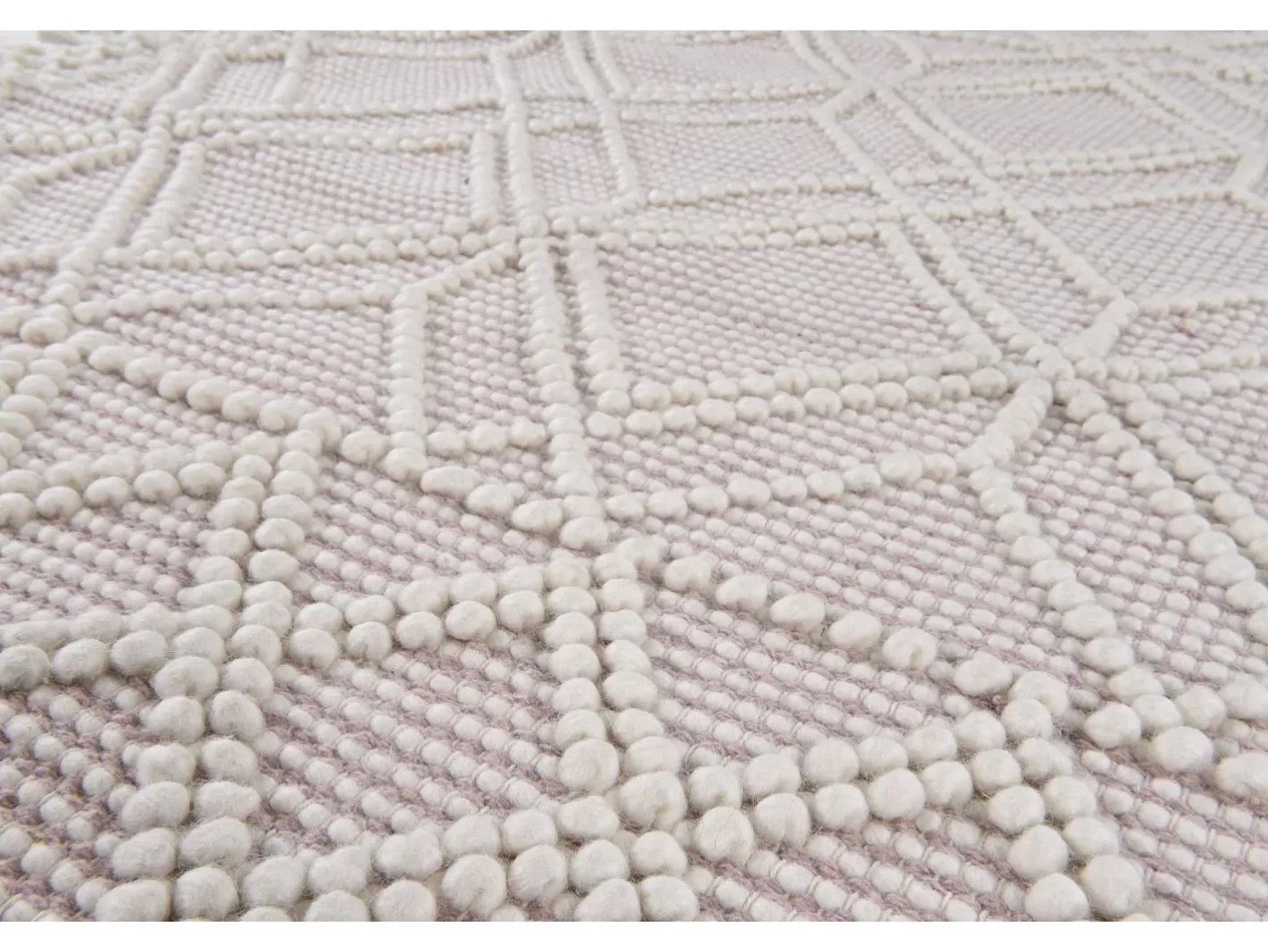 Clearance Alfombra tejida a mano con diseño étnico 140x140 cm Colored Macrame Rosa