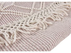 Clearance Alfombra tejida a mano con diseño étnico 140x140 cm Colored Macrame Rosa