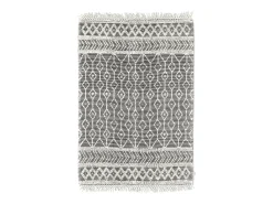 Alfombra tejida a mano con diseño étnico 160x230 cm Colored Macrame Gris New