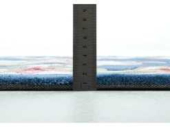 Alfombra De Salón-Alfombra tejida a mano con borde en diseño Aubusson 70x600 cm Ming Azul