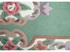 Sale Alfombra tejida a mano con borde en diseño Aubusson 70x600 cm Ming Verde