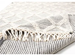 Online Alfombra tejida a mano con diseño étnico 190x290 cm Naturaleza Colored Macrame Color natural claro