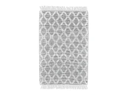 Online Alfombra tejida a mano con diseño étnico 190x290 cm Naturaleza Colored Macrame Color natural claro