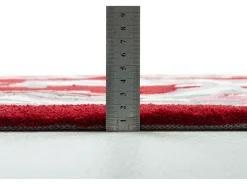 Alfombra De Salón-Alfombra tejida a mano con borde en diseño Aubusson 190x290 cm Ming Rojo