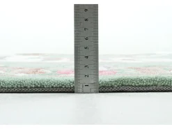 Alfombra De Salón-Alfombra tejida a mano con borde en diseño Aubusson 190x290 cm Ming Verde