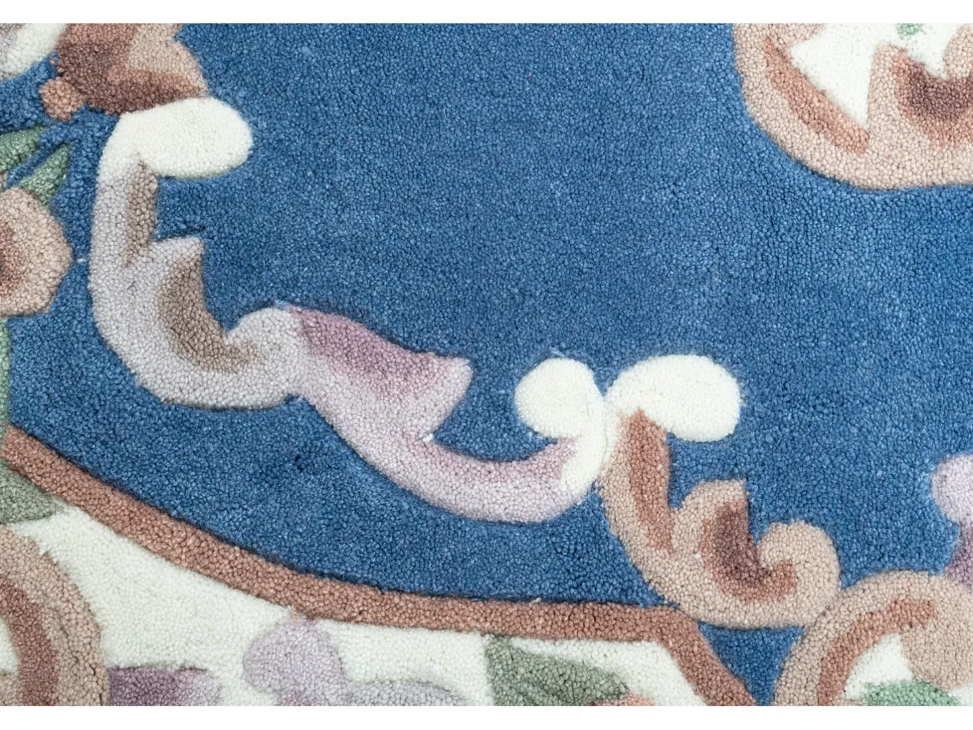 Best Alfombra tejida a mano con borde en diseño Aubusson 190x290 cm Ming Azul