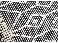 Alfombra De Salón-Alfombra tejida a mano con diseño étnico 65x135 cm Colored Macrame Gris