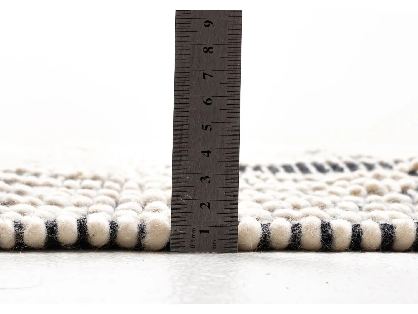 Alfombra De Salón-Alfombra tejida a mano con diseño étnico 65x135 cm Colored Macrame Gris