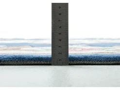 Alfombra De Salón-Alfombra tejida a mano con borde en diseño Aubusson 60x90 cm Ming Azul