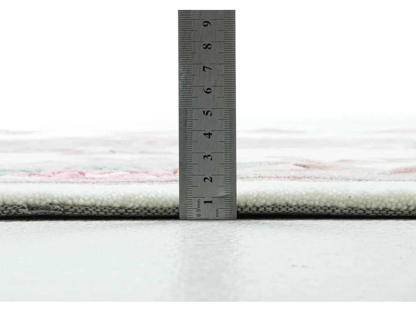 Alfombra tejida a mano con borde en diseño Aubusson 240x340 cm Ming Beige Outlet