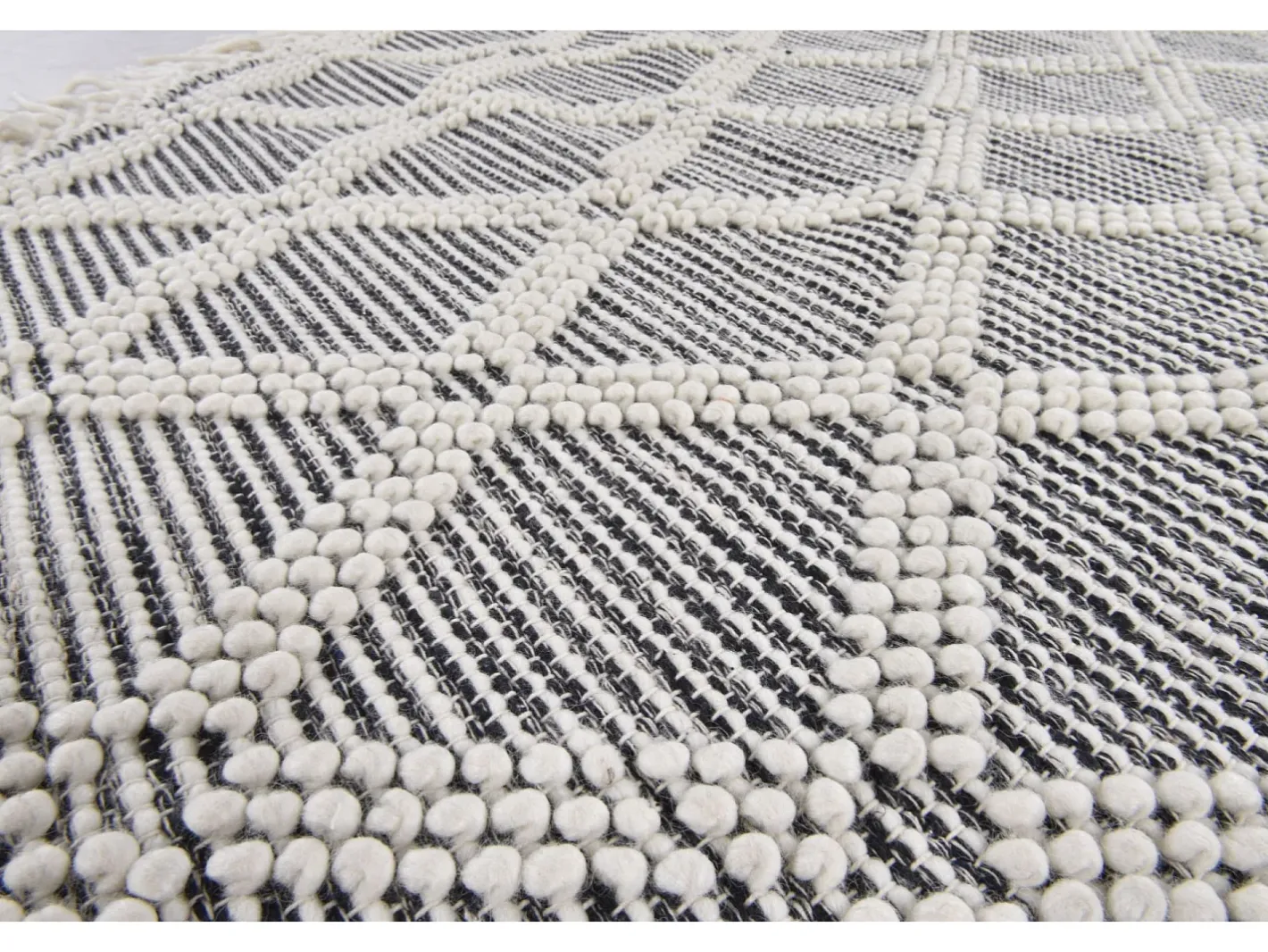 Alfombra De Salón|Alfombra Redonda-Alfombra tejida a mano con diseño étnico 140x140 cm Naturaleza Colored Macrame Color natural claro