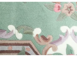 Alfombra tejida a mano con borde en diseño Aubusson 60x90 cm Ming Verde Hot