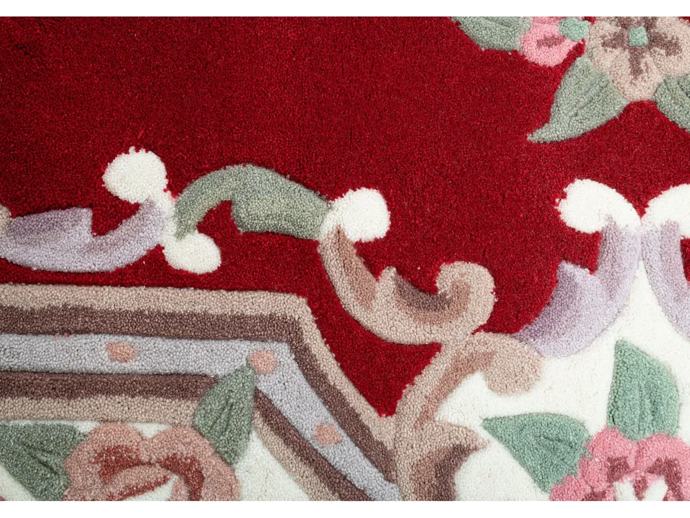 Alfombra tejida a mano con borde en diseño Aubusson 160x230 cm Ming Rojo Best