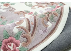 Alfombra tejida a mano con borde en diseño Aubusson 190x290 cm Ming Beige Hot