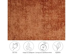 Hot Alfombra tejida a mano de viscosa 40x60 cm Cobre Star Cobrizo