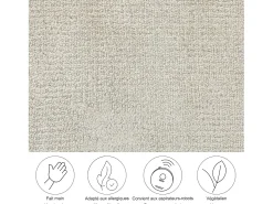 Alfombra De Salón-Alfombra tejida a mano de viscosa 90x160 cm Star Crema