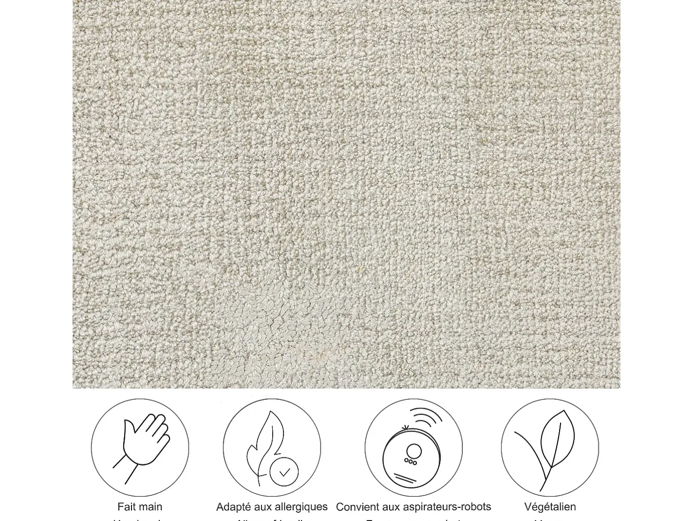 Alfombra De Salón-Alfombra tejida a mano de viscosa 90x160 cm Star Crema