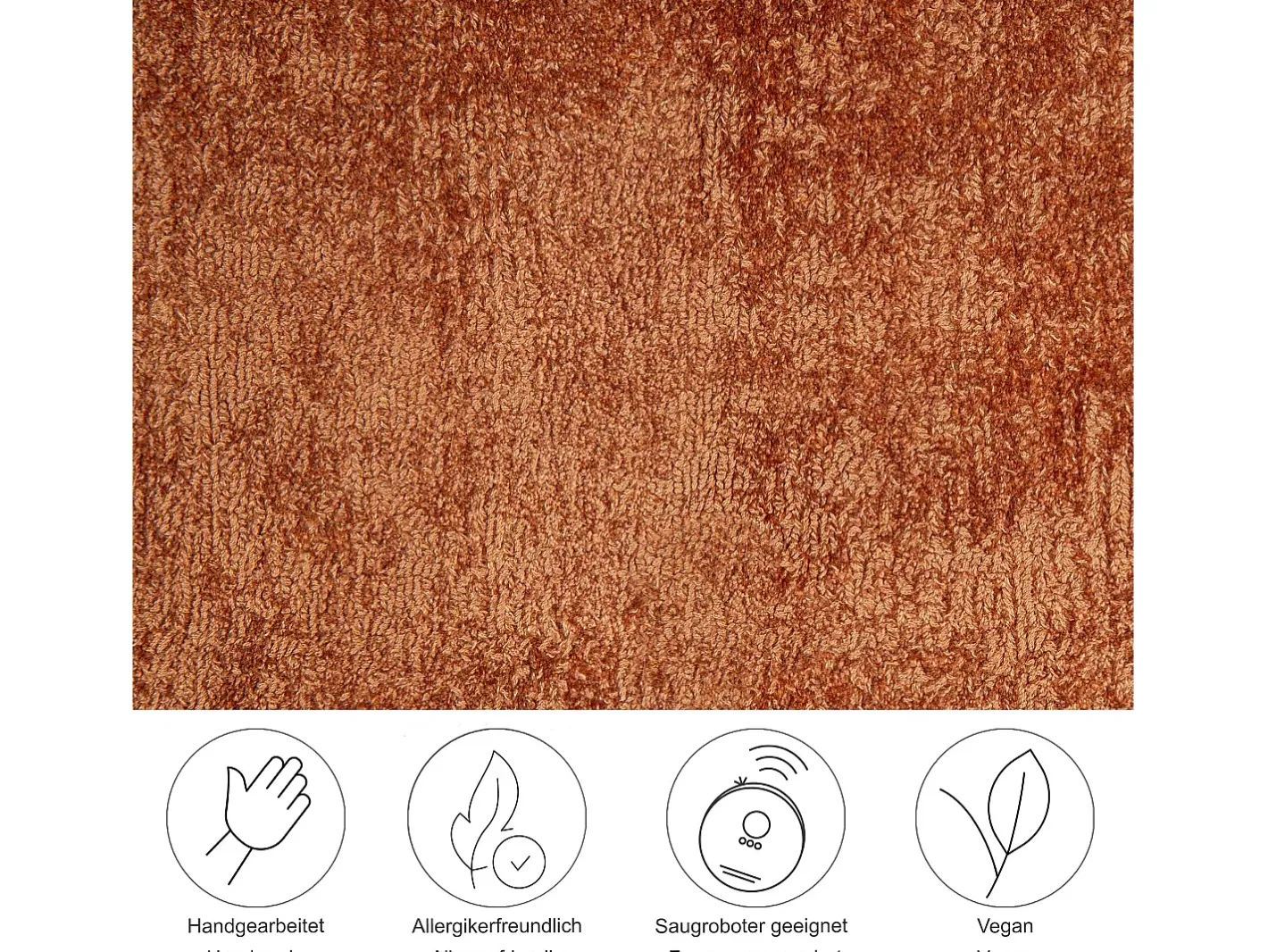 Alfombra tejida a mano de viscosa 120x120 cm Cobre Star Cobrizo Online