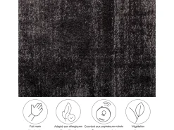 Alfombra De Salón-Alfombra tejida a mano de viscosa 190x290 cm Antracita Star Gris antracita