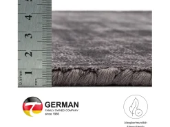 Alfombra De Salón|Alfombra Redonda-Alfombra tejida a mano de viscosa 190x190 cm Antracita Star Gris antracita
