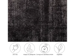 Alfombra De Salón-Alfombra tejida a mano de viscosa 240x340 cm Antracita Star Gris antracita