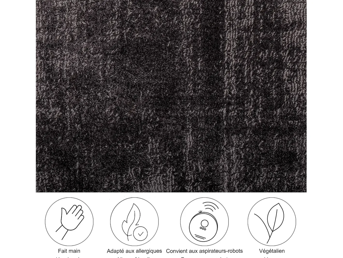 Alfombra De Salón-Alfombra tejida a mano de viscosa 240x340 cm Antracita Star Gris antracita
