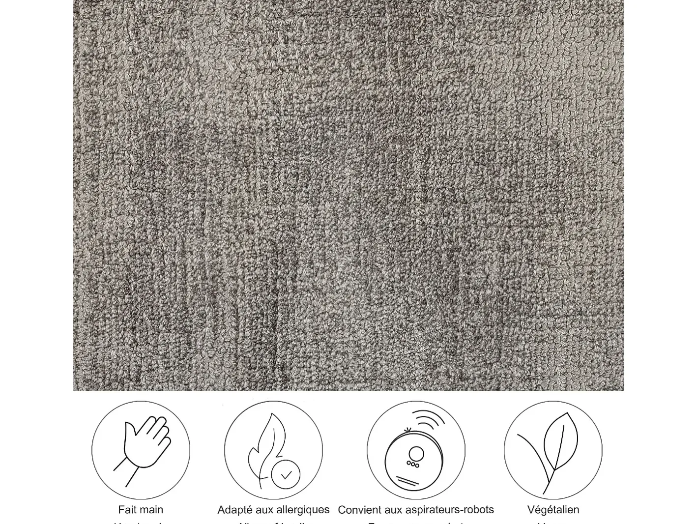 Alfombra De Salón-Alfombra tejida a mano de viscosa 170x240 cm Star Gris