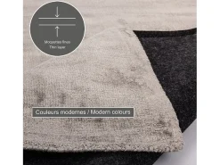 Outlet Alfombra tejida a mano de viscosa 40x60 cm Star Gris