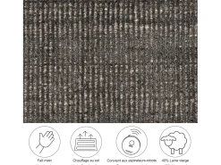 Alfombra UNI a rayas de viscosa y lana 190x190 cm Antracita Venus Gris antracita Online