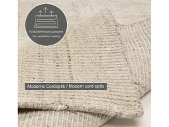 Alfombra UNI a rayas de viscosa y lana 120x180 cm Venus Beige
