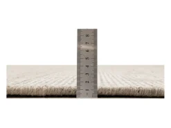 Hot Alfombra UNI a rayas de viscosa y lana 190x190 cm Venus Beige