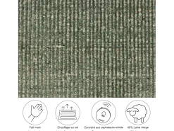 Alfombra De Salón|Alfombra Redonda-Alfombra UNI a rayas de viscosa y lana 190x190 cm Venus Verde