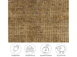 Alfombra UNI a rayas de viscosa y lana 120x180 cm Oro Venus Dorado Online