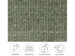 Best Alfombra UNI a rayas de viscosa y lana 70x140 cm Venus Verde