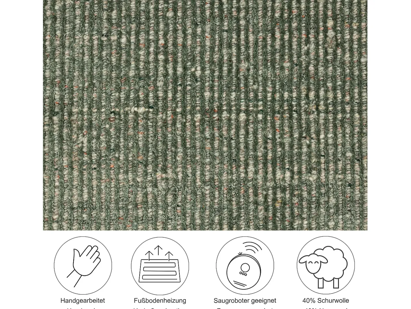 Best Alfombra UNI a rayas de viscosa y lana 70x140 cm Venus Verde