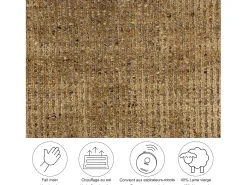 Clearance Alfombra UNI a rayas de viscosa y lana 150x150 cm Oro Venus Dorado