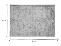 Miliboo Alfombra De Salón-Alfombra vintage de viscosa con estampado 160 × 230 cm RYAD Gris