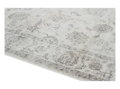 Miliboo Alfombra De Salón-Alfombra vintage de viscosa con estampado 160 × 230 cm RYAD Gris